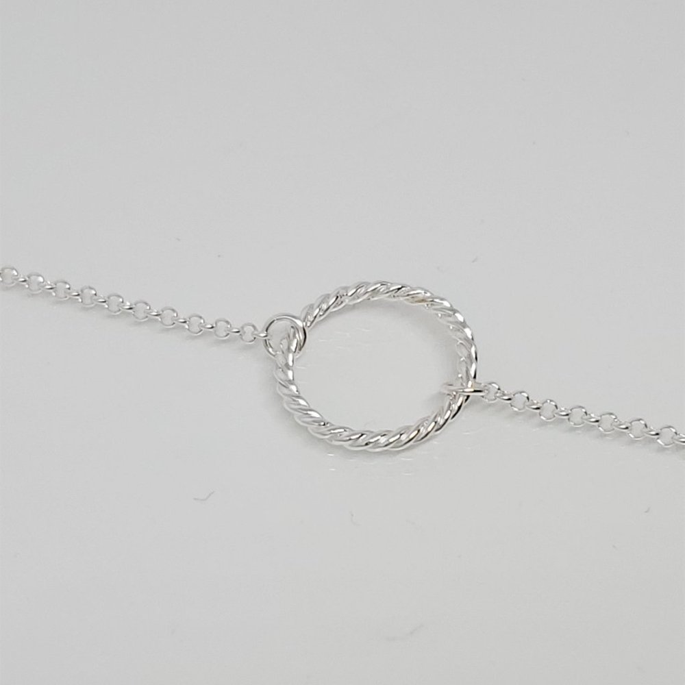 Sterling Silver Twisted Circle of Life Bracelet